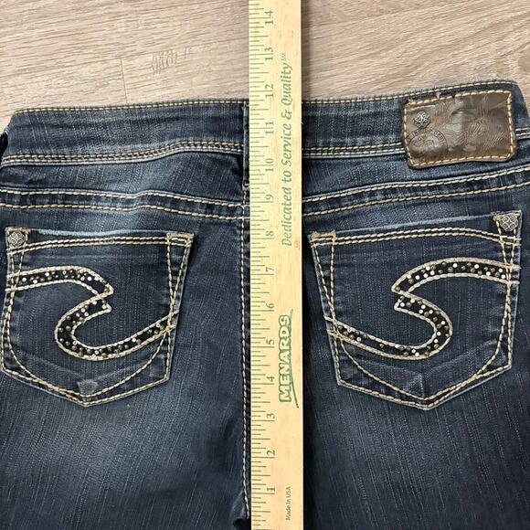 VTG Silver Jeans Lola 17 Bootcut Jeans Womens 28x32 Dark Wash Y2K Stud Pocket - Picture 9 of 9
